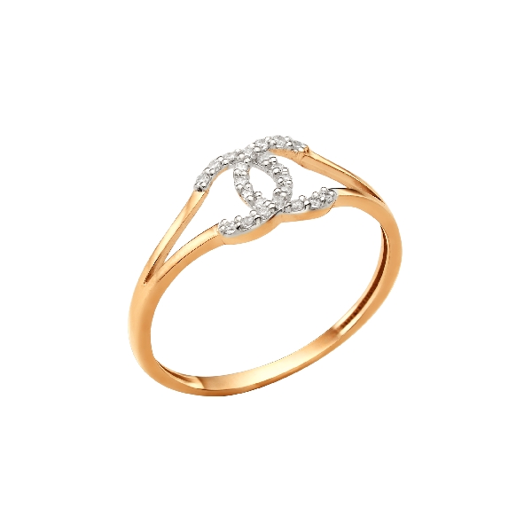 Кольцо, золото, фианит, 001361-4102